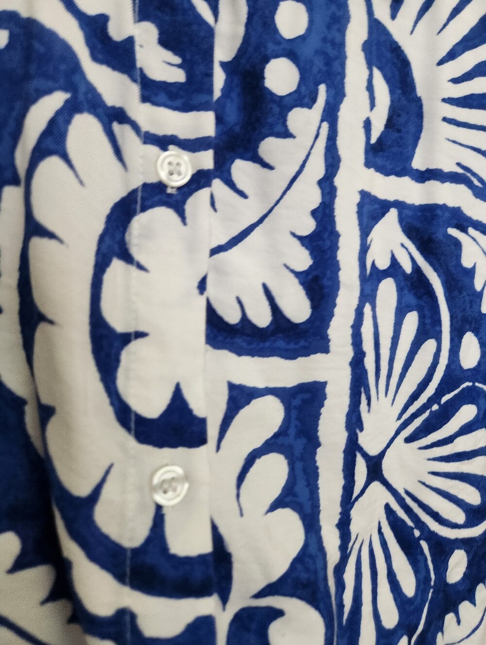 H&M Short Sleeve Short Set Blue and White Floral Button-Up Top XL - Picture 6 of 13